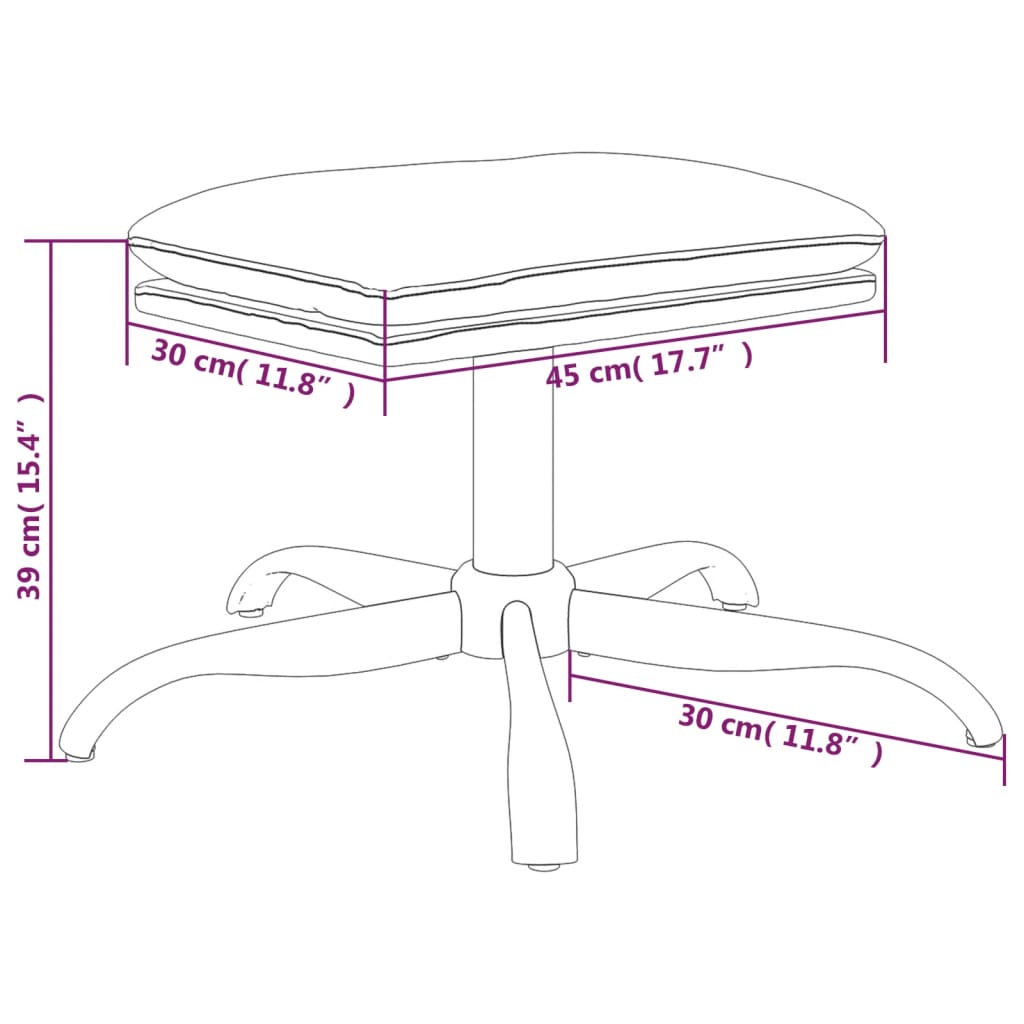 Fußhocker Rosa 60x60x39 cm Samt