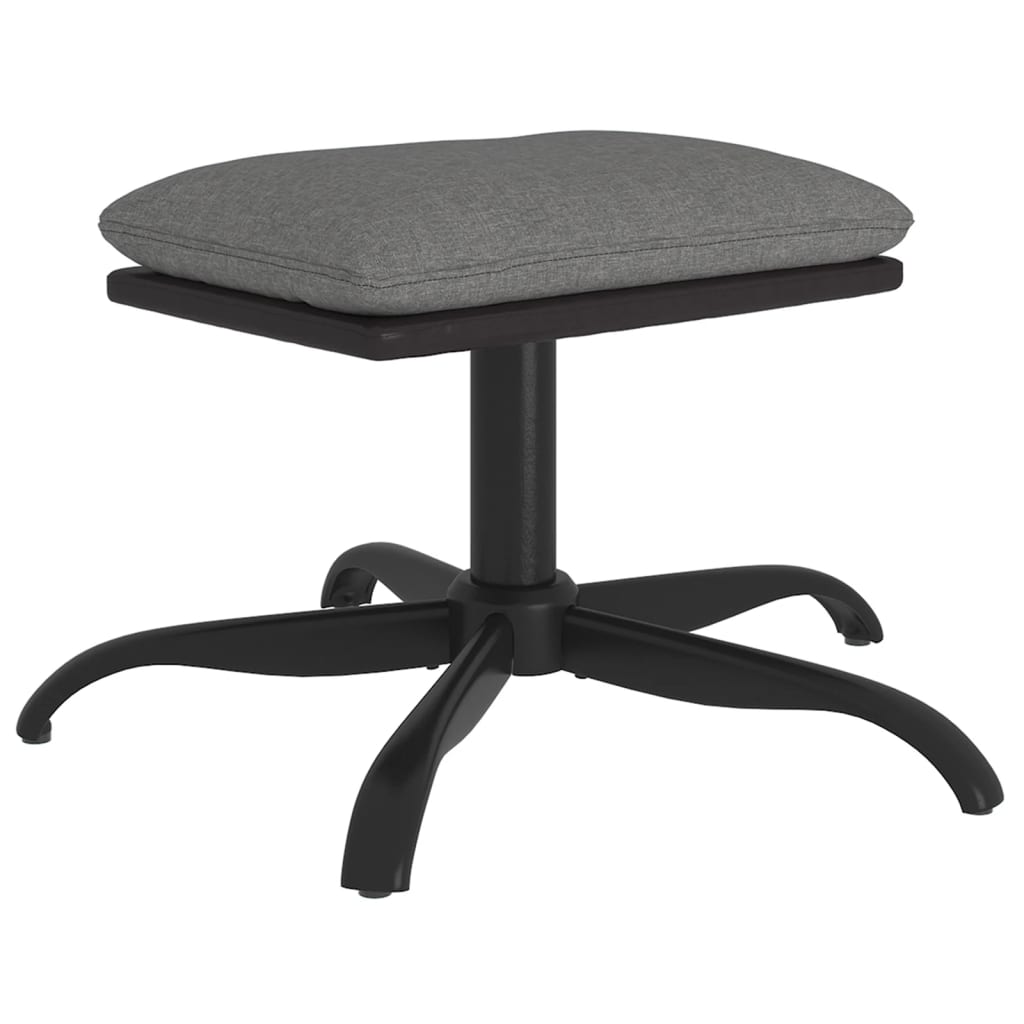 Fußhocker Hellgrau 60x60x39 cm Stoff und Kunstleder