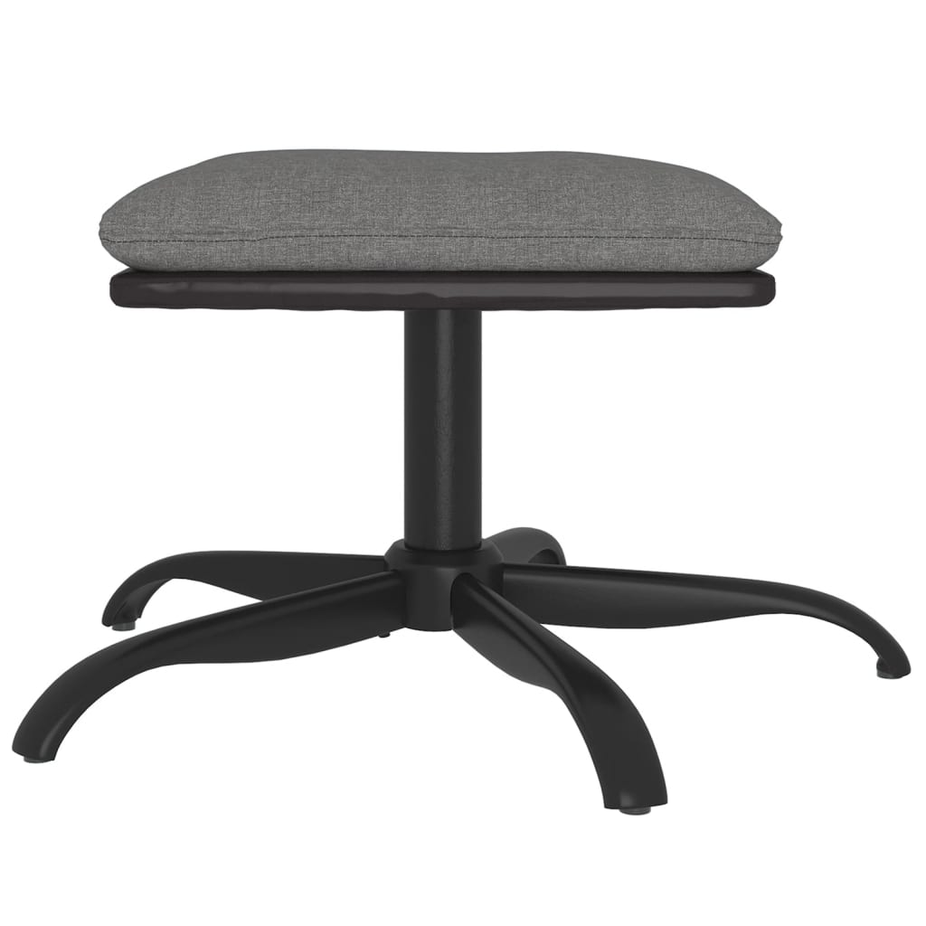 Fußhocker Hellgrau 60x60x39 cm Stoff und Kunstleder