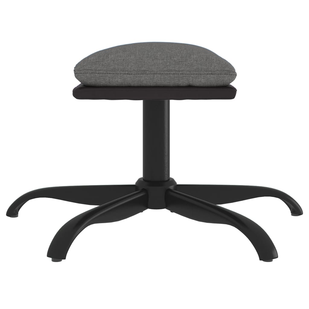 Fußhocker Hellgrau 60x60x39 cm Stoff und Kunstleder