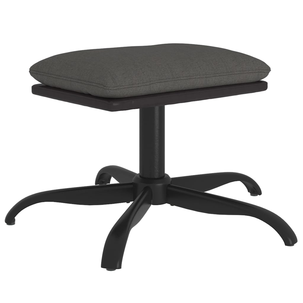 Fußhocker Dunkelgrau 60x60x39 cm Stoff und Kunstleder