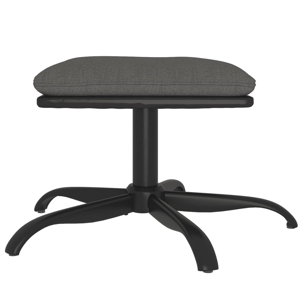 Fußhocker Dunkelgrau 60x60x39 cm Stoff und Kunstleder