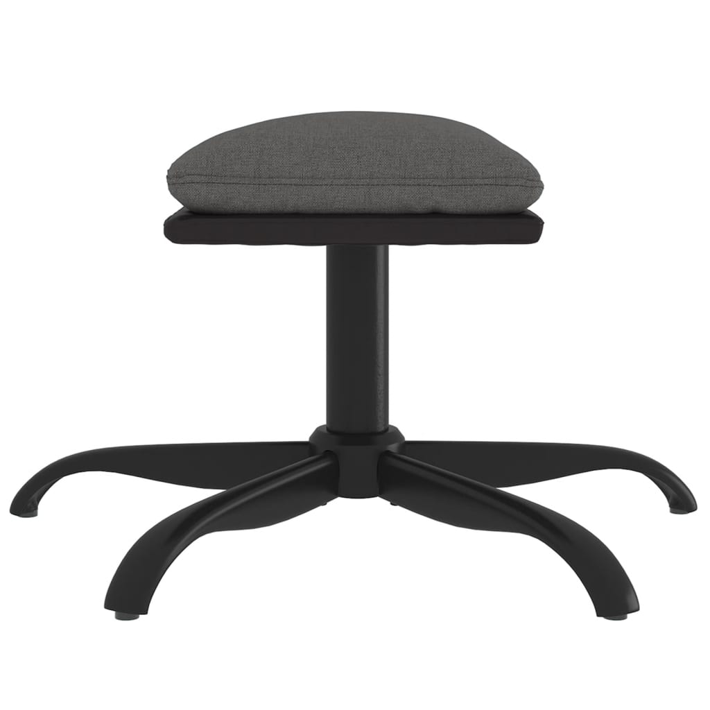 Fußhocker Dunkelgrau 60x60x39 cm Stoff und Kunstleder