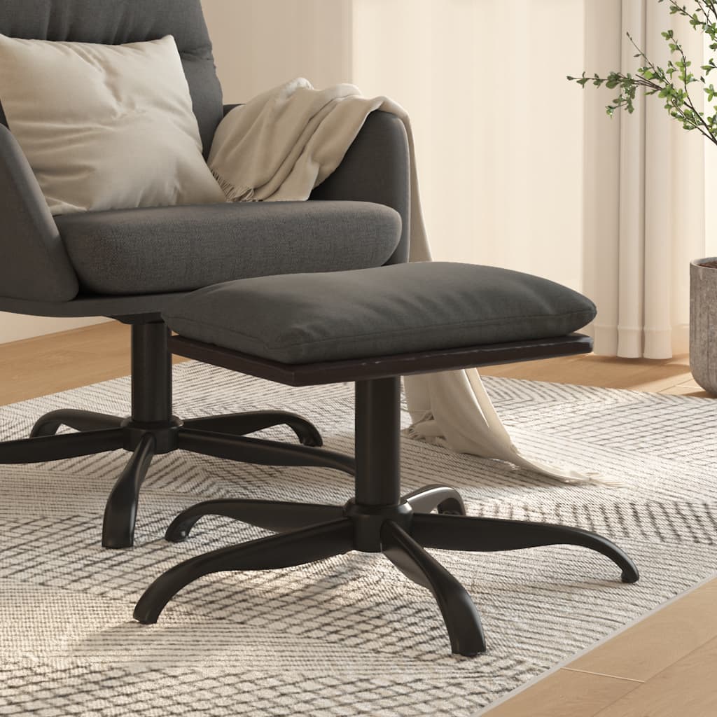 Fußhocker Dunkelgrau 60x60x39 cm Stoff und Kunstleder
