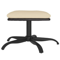 Thumbnail for Fußhocker Creme 60x60x39 cm Stoff und Kunstleder