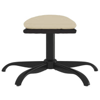 Thumbnail for Fußhocker Creme 60x60x39 cm Stoff und Kunstleder