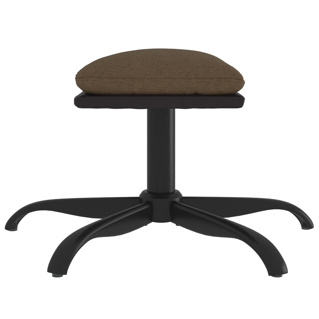 Fußhocker Braun 60x60x39 cm Stoff und Kunstleder