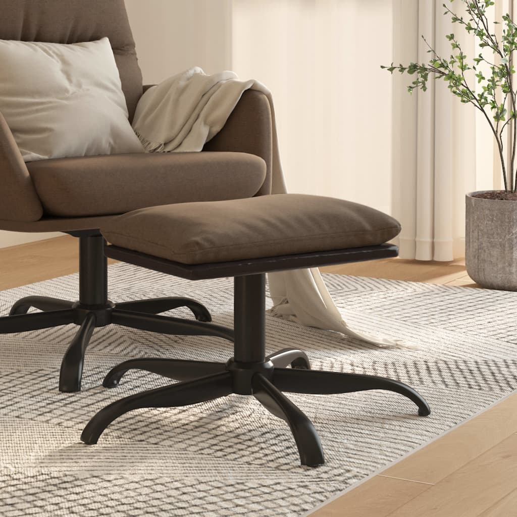 Fußhocker Braun 60x60x39 cm Stoff und Kunstleder