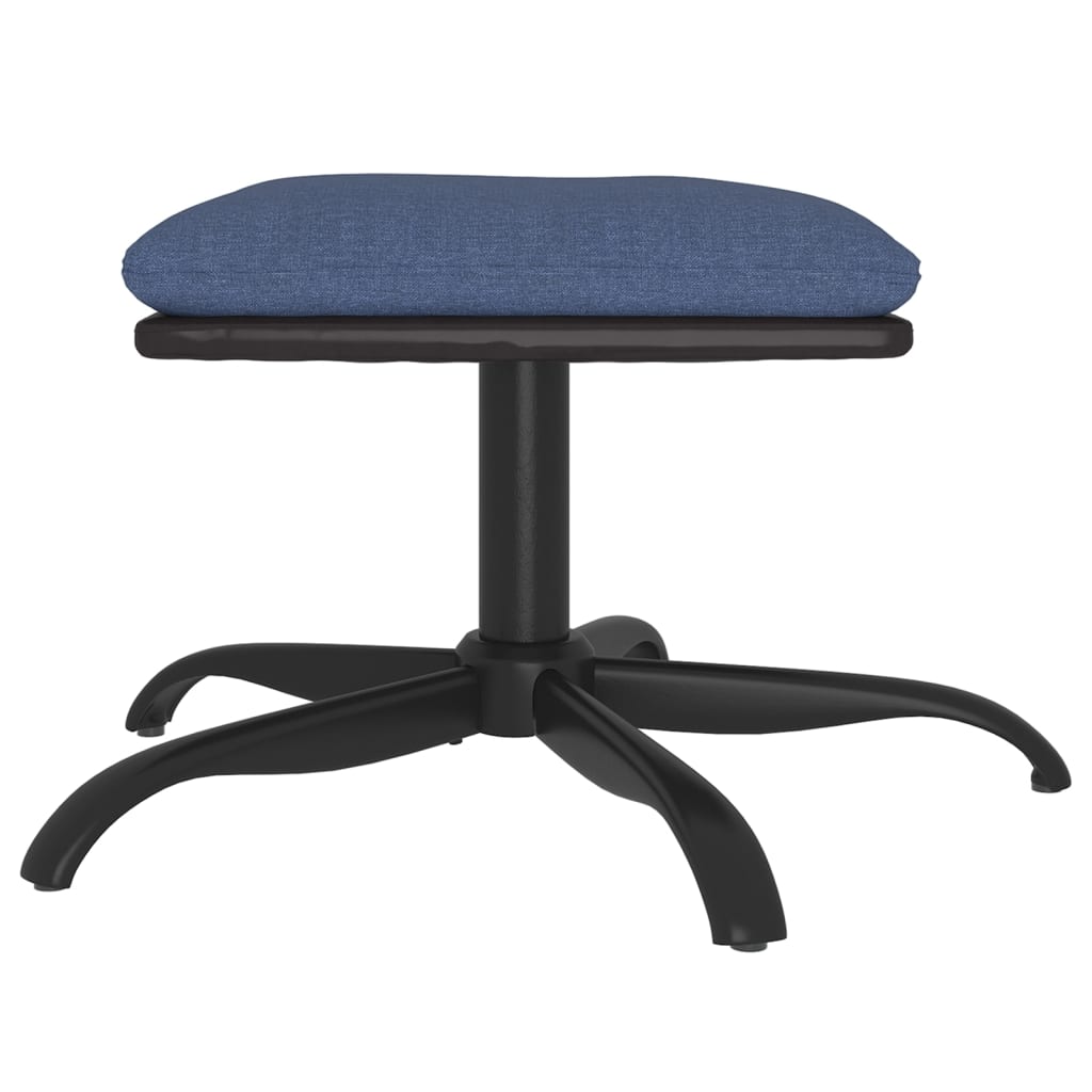 Fußhocker Blau 60x60x39 cm Stoff und Kunstleder