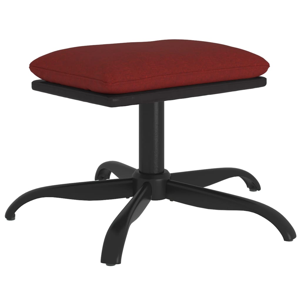 Fußhocker Weinrot 60x60x39 cm Stoff und Kunstleder