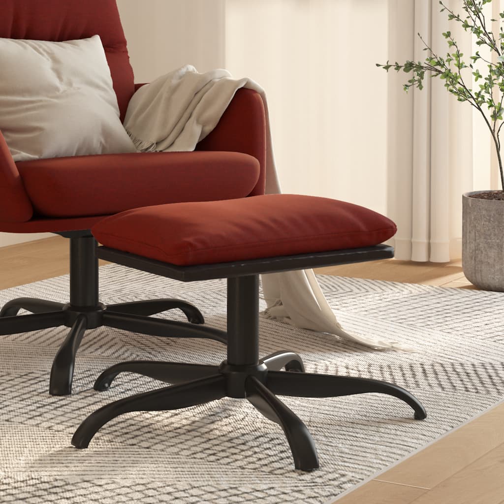 Fußhocker Weinrot 60x60x39 cm Stoff und Kunstleder