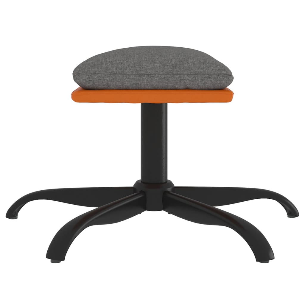 Fußhocker Hellgrau 60x60x39 cm Stoff und Kunstleder