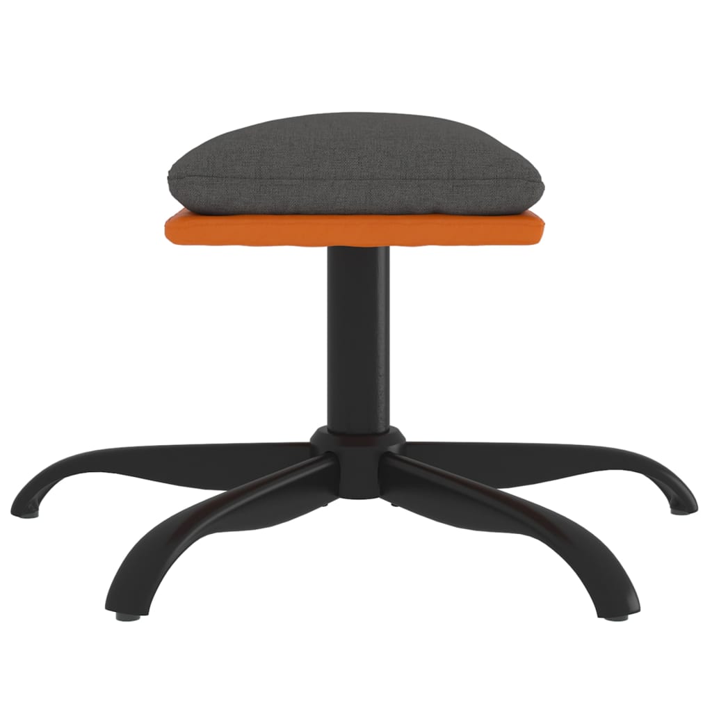 Fußhocker Dunkelgrau 60x60x39 cm Stoff und Kunstleder