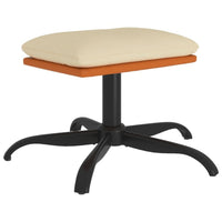 Thumbnail for Fußhocker Creme 60x60x39 cm Stoff und Kunstleder