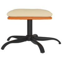 Thumbnail for Fußhocker Creme 60x60x39 cm Stoff und Kunstleder