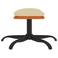 Thumbnail for Fußhocker Creme 60x60x39 cm Stoff und Kunstleder