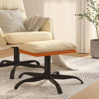 Thumbnail for Fußhocker Creme 60x60x39 cm Stoff und Kunstleder