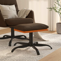 Thumbnail for Fußhocker Braun 60x60x39 cm Stoff und Kunstleder