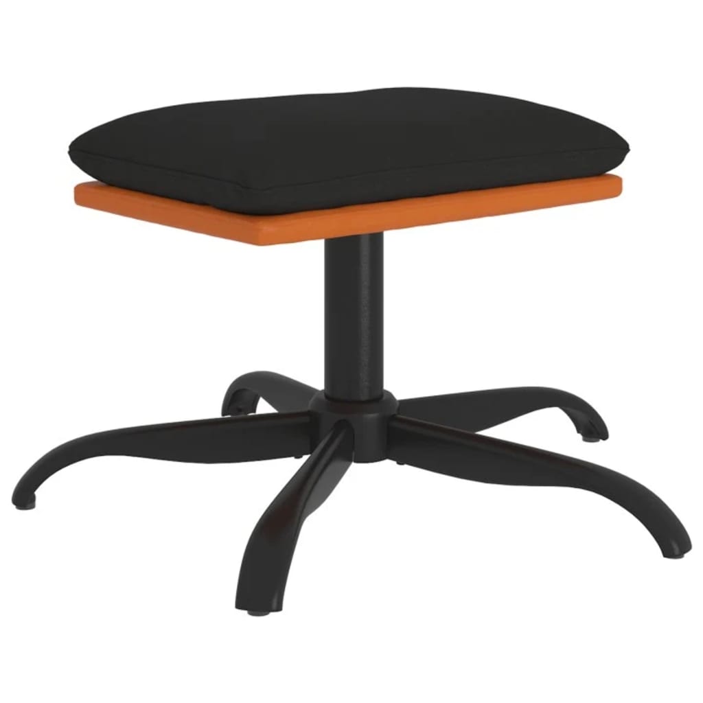 Fußhocker Schwarz 60x60x39 cm Stoff und Kunstleder