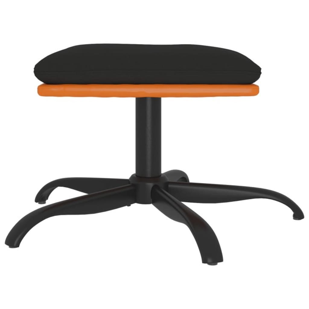 Fußhocker Schwarz 60x60x39 cm Stoff und Kunstleder