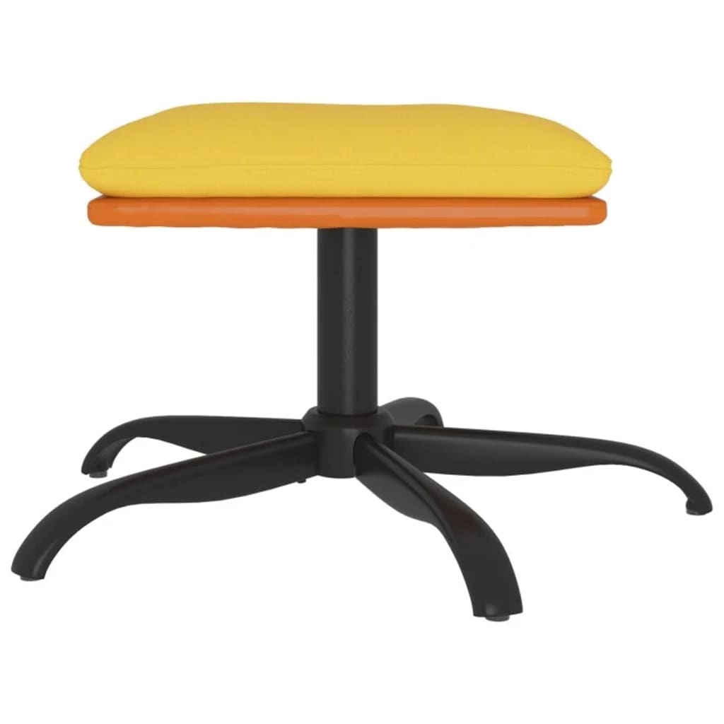 Fußhocker Senfgelb 60x60x39 cm Stoff und Kunstleder