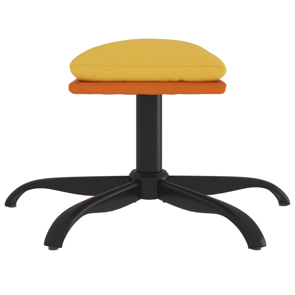 Fußhocker Senfgelb 60x60x39 cm Stoff und Kunstleder