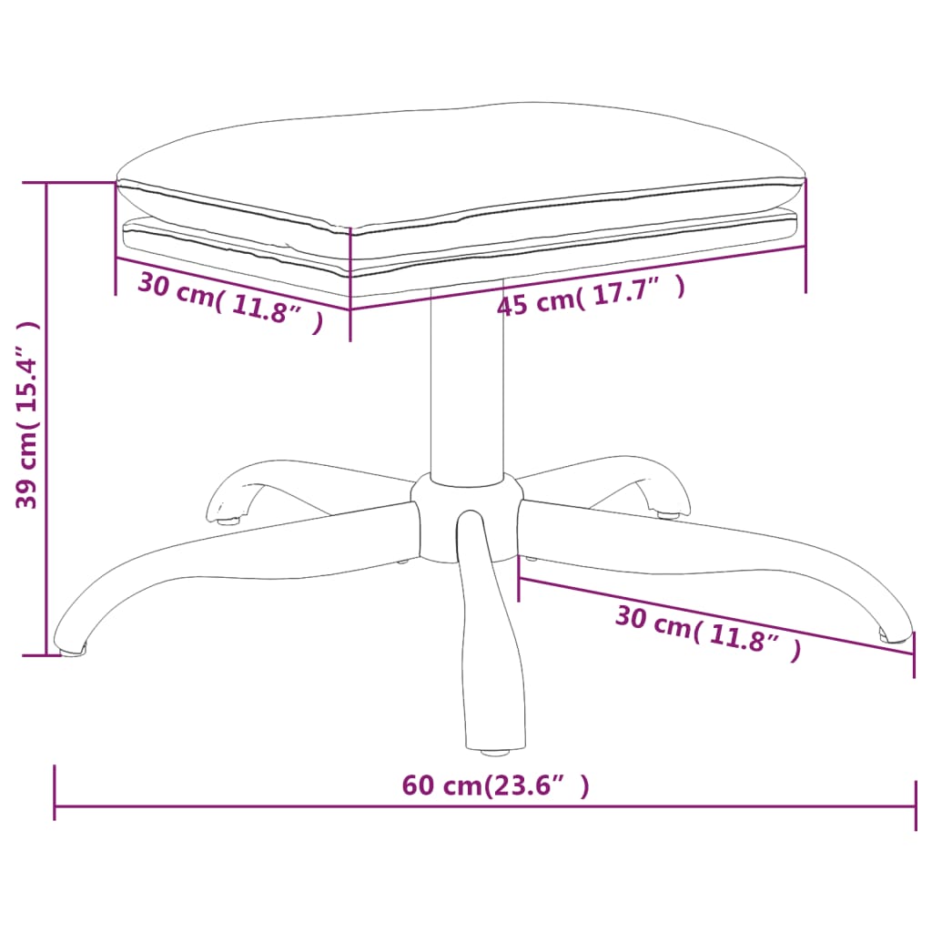 Fußhocker Braun 60x60x39 cm Mikrofasergewebe