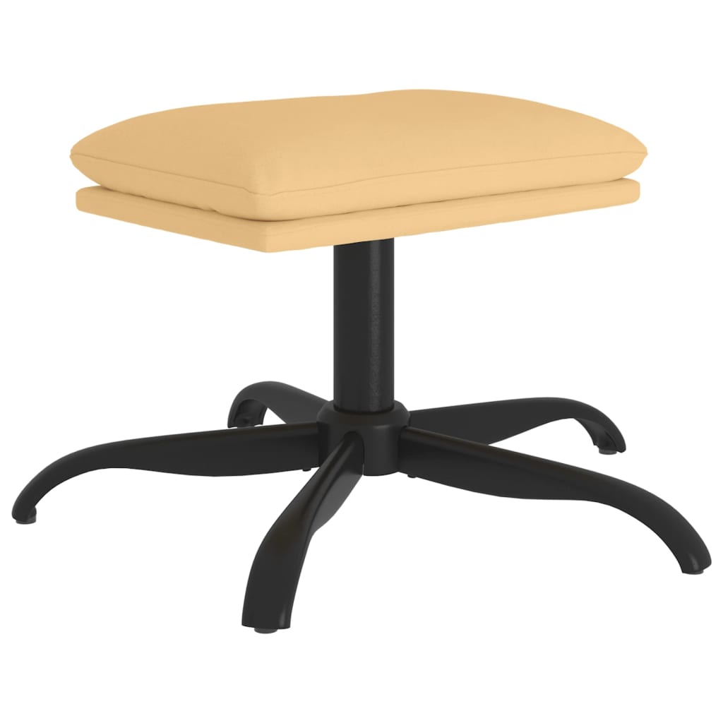 Fußhocker Creme 60x60x39 cm Mikrofasergewebe