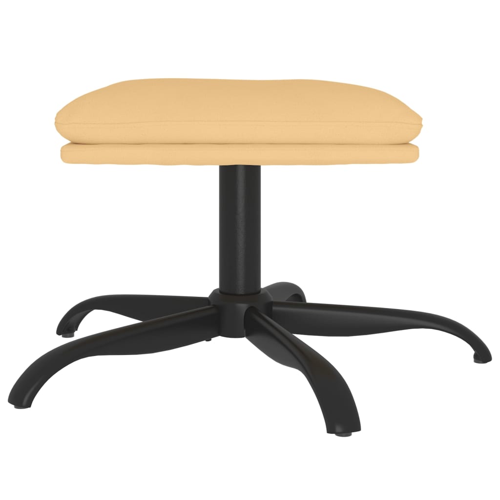 Fußhocker Creme 60x60x39 cm Mikrofasergewebe