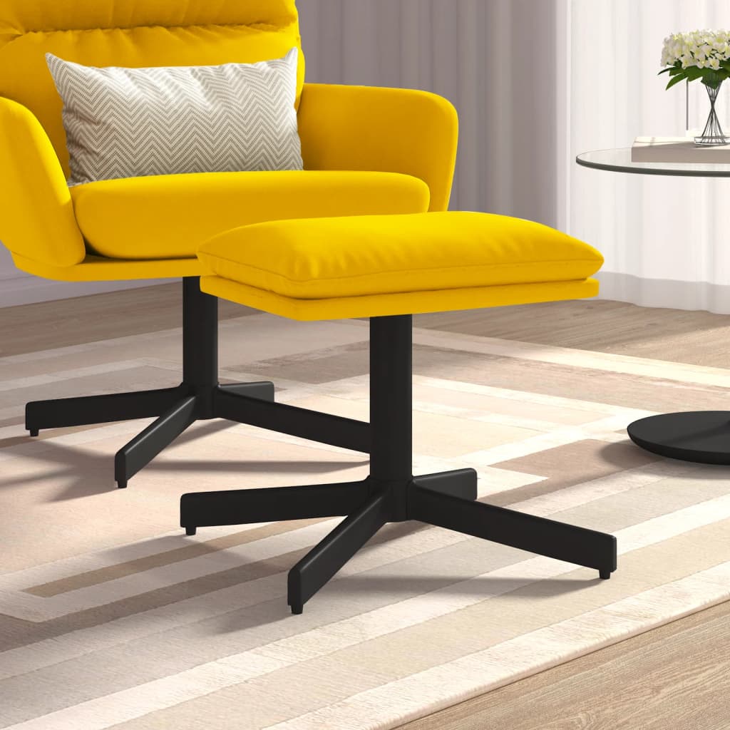 Fußhocker Senfgelb 60x60x39 cm Samt