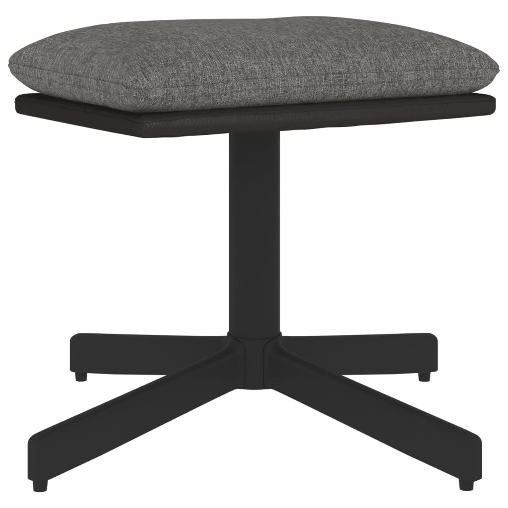 Fußhocker Hellgrau 60x60x39 cm Stoff und Kunstleder