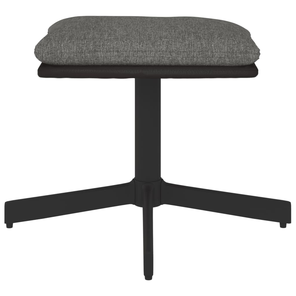 Fußhocker Hellgrau 60x60x39 cm Stoff und Kunstleder