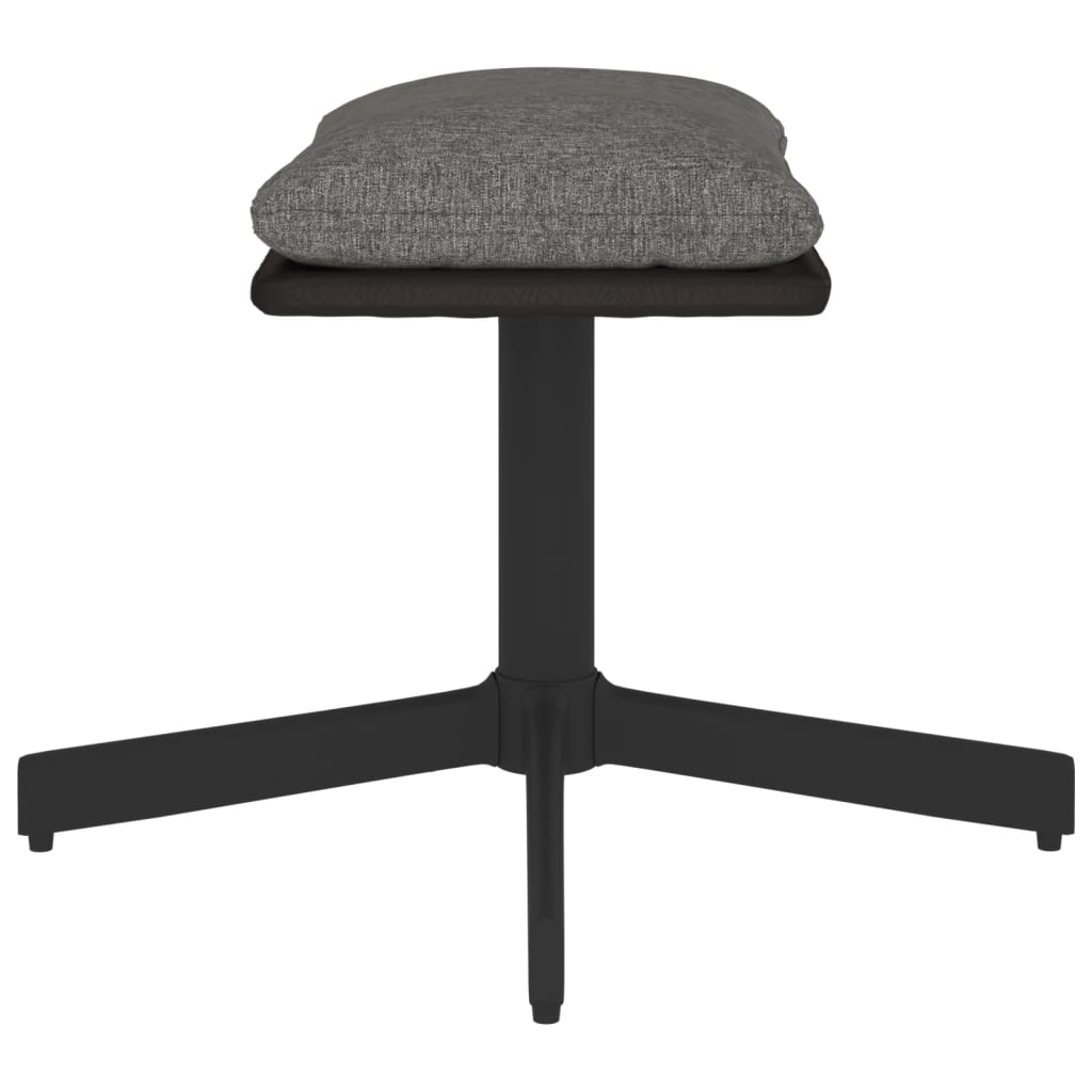 Fußhocker Hellgrau 60x60x39 cm Stoff und Kunstleder