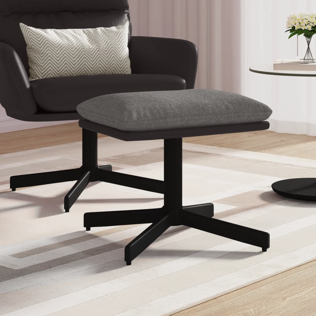 Fußhocker Hellgrau 60x60x39 cm Stoff und Kunstleder