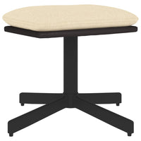 Thumbnail for Fußhocker Creme 60x60x39 cm Stoff und Kunstleder