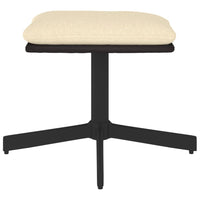 Thumbnail for Fußhocker Creme 60x60x39 cm Stoff und Kunstleder