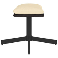 Thumbnail for Fußhocker Creme 60x60x39 cm Stoff und Kunstleder