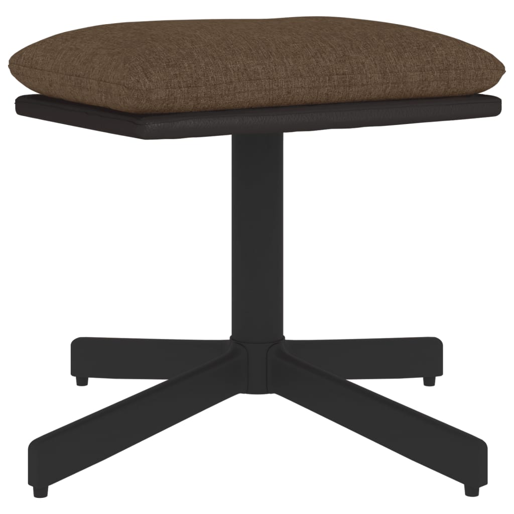 Fußhocker Braun 60x60x39 cm Stoff und Kunstleder