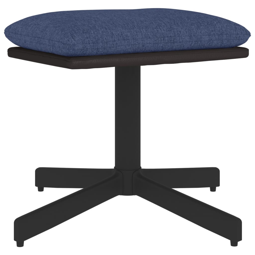 Fußhocker Blau 60x60x39 cm Stoff und Kunstleder