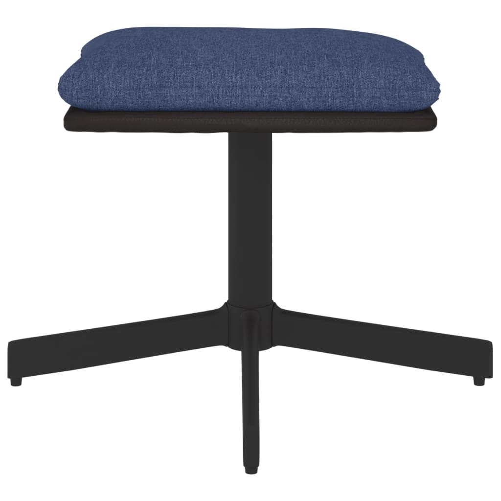 Fußhocker Blau 60x60x39 cm Stoff und Kunstleder