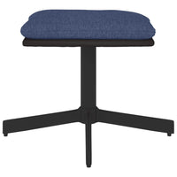 Thumbnail for Fußhocker Blau 60x60x39 cm Stoff und Kunstleder