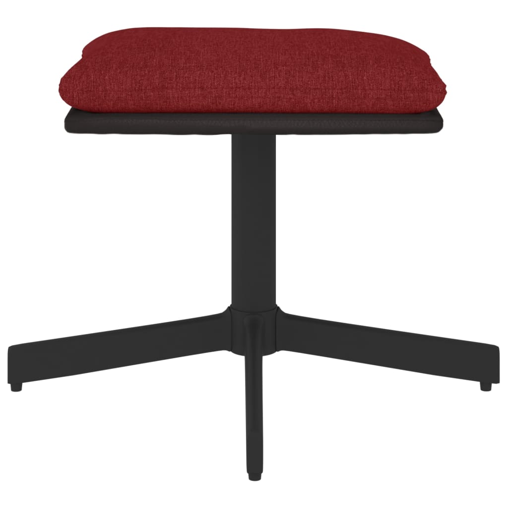 Fußhocker Weinrot 60x60x39 cm Stoff und Kunstleder
