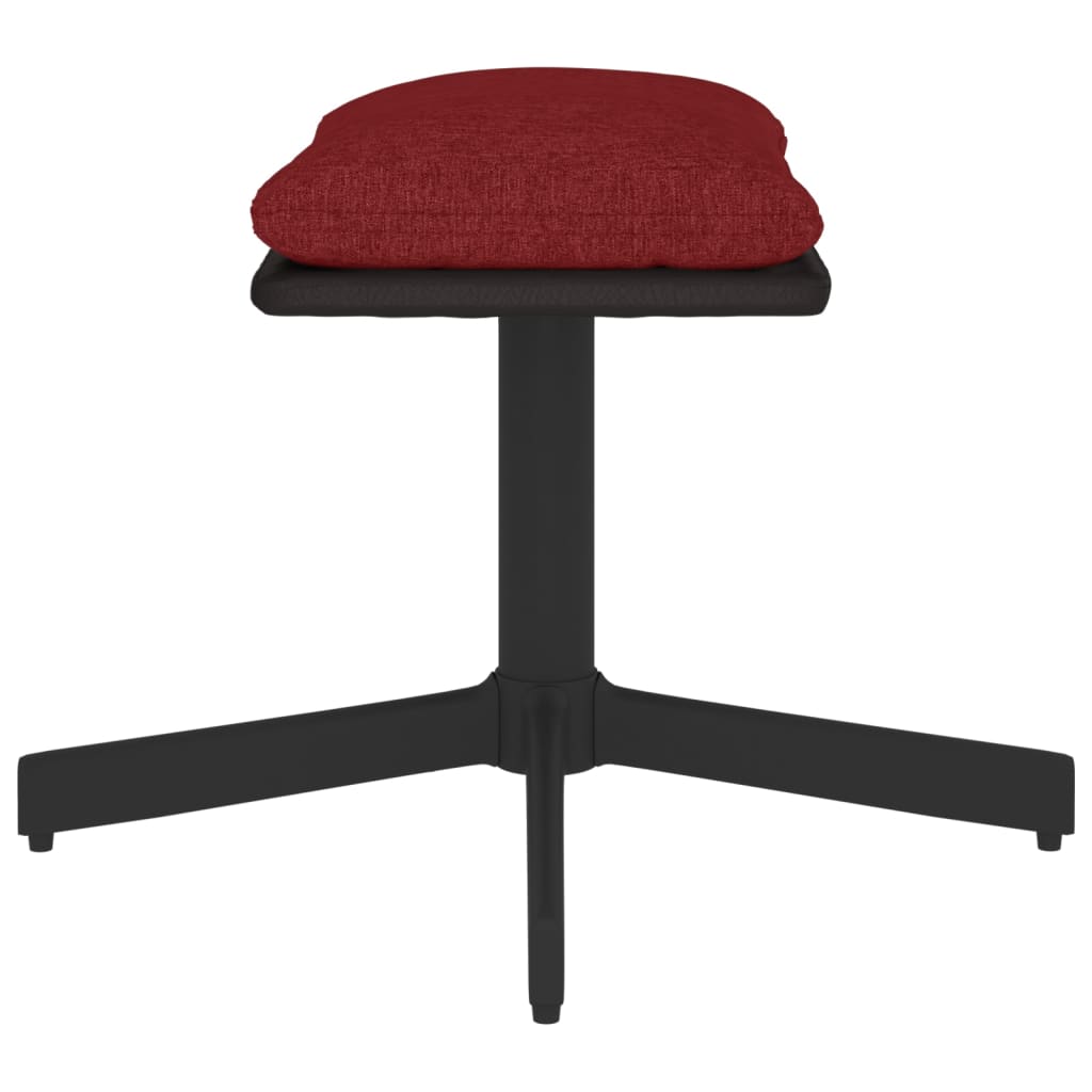 Fußhocker Weinrot 60x60x39 cm Stoff und Kunstleder