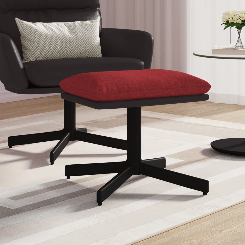 Fußhocker Weinrot 60x60x39 cm Stoff und Kunstleder