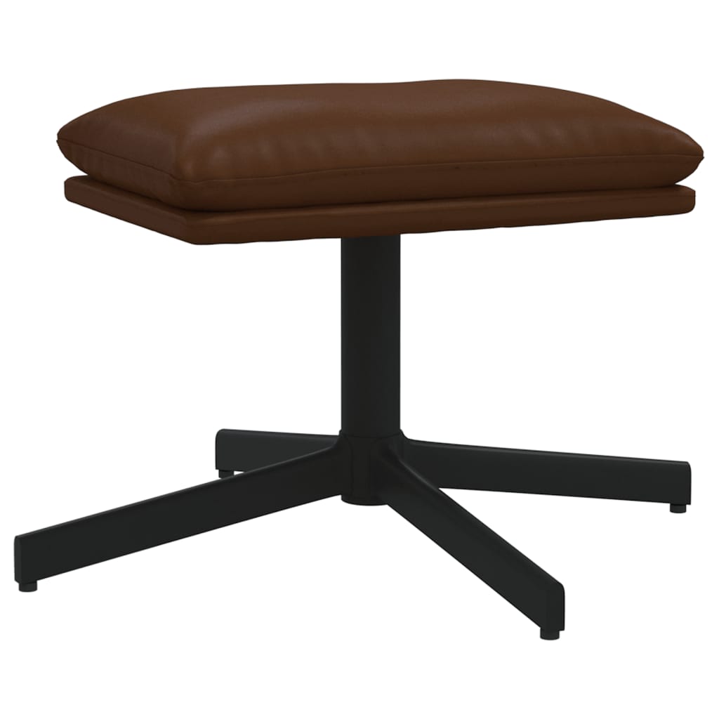 Fußhocker Braun 45x29,5x39 cm Kunstleder Glänzend