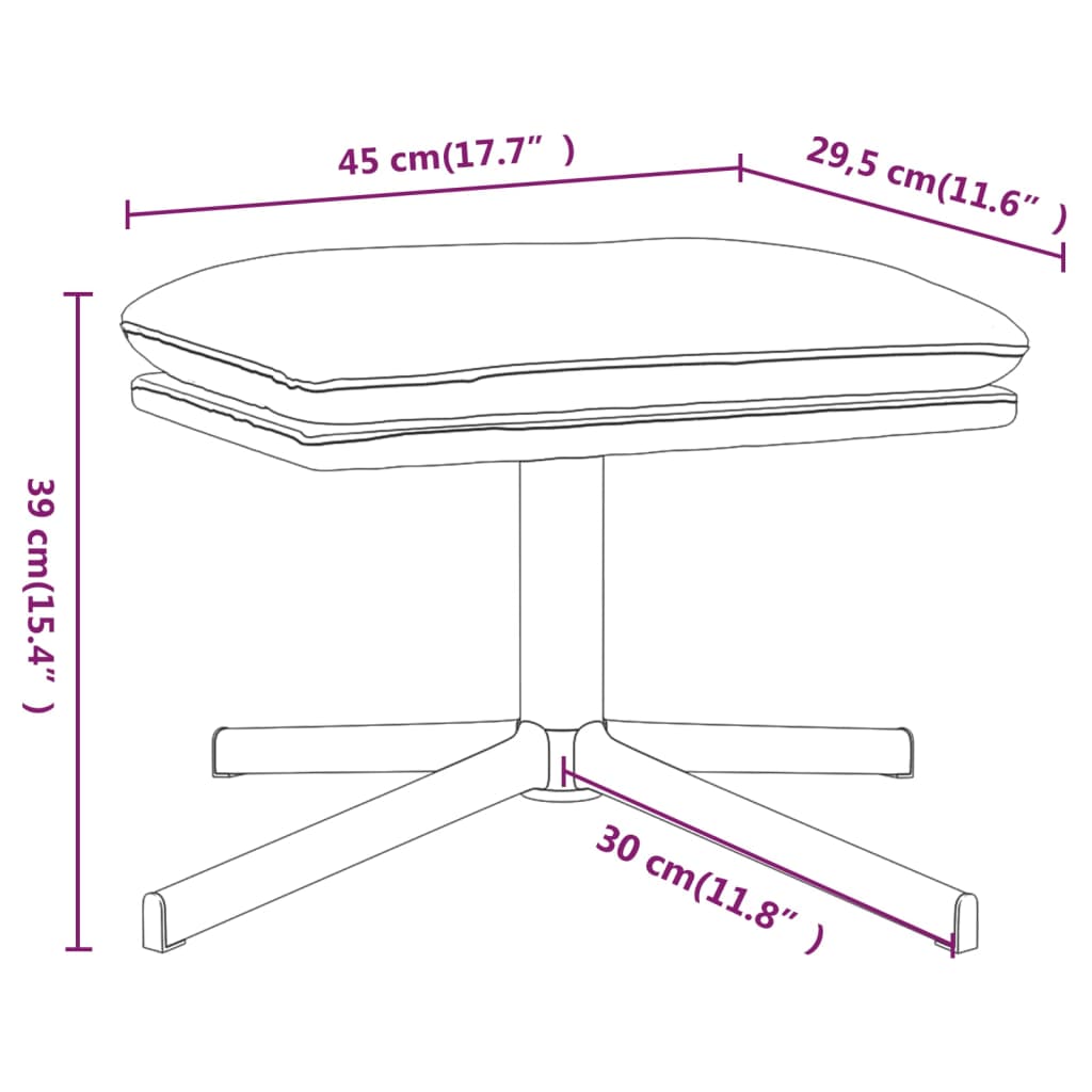 Fußhocker Braun 45x29,5x39 cm Kunstleder Glänzend