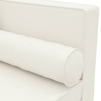 Thumbnail for Chaiselongue mit Kissen und Nackenrolle Creme Kunstleder
