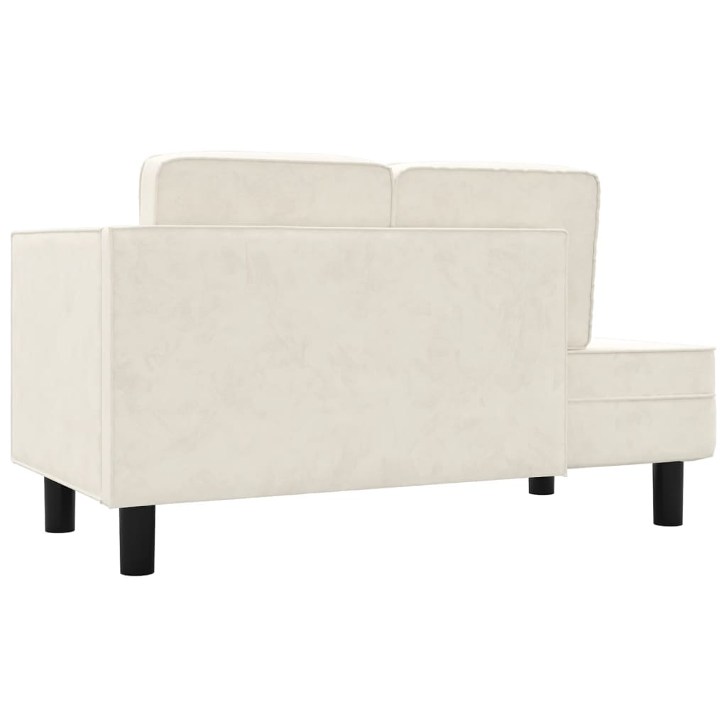 Chaiselongue mit Kissen und Nackenrolle Creme Samt