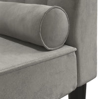 Thumbnail for Chaiselongue mit Nackenrolle Hellgrau Samt