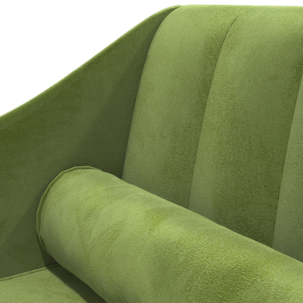 Chaiselongue mit Nackenrolle Hellgrün Samt